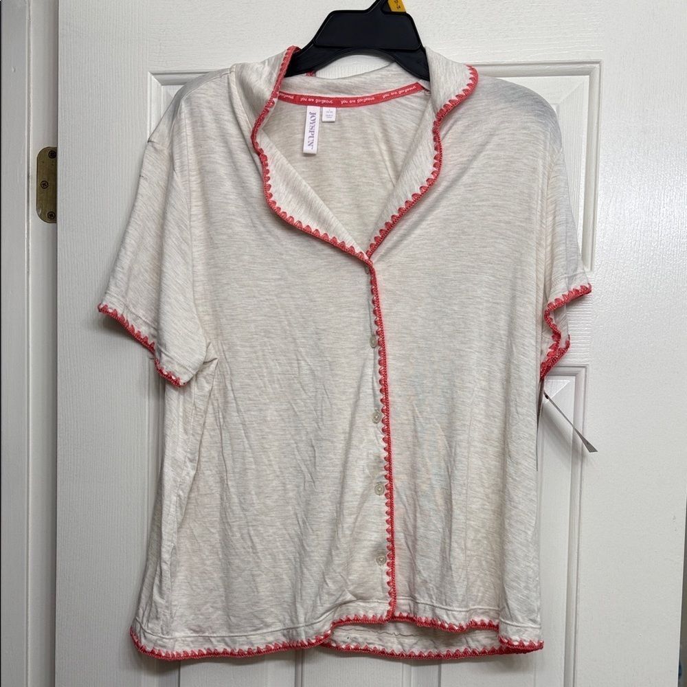 Women’s Cream Buttery Soft Pajama Shirt Large